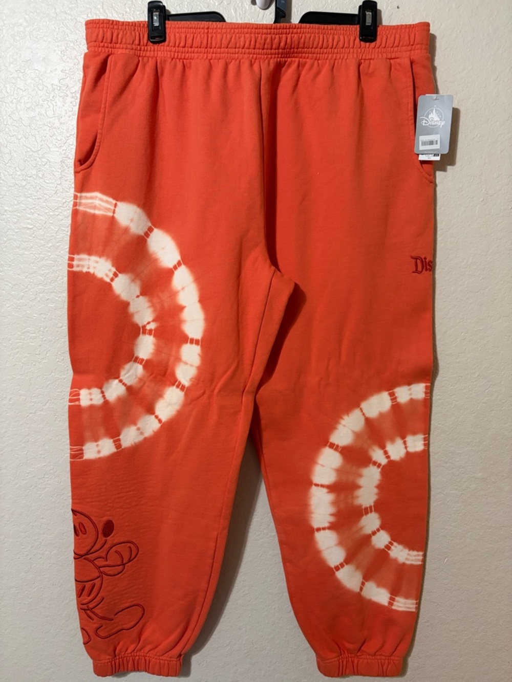 Disneyland Resort - Coral Orange Tie-Dye Mickey Jogger Pants (NWT W XL)